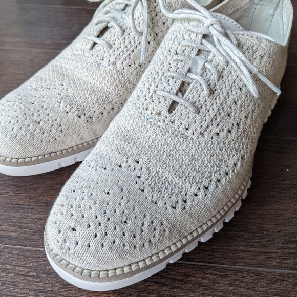 Men's Cole Haan ZEROGRAND Wingtip Oxford Stitchlite in Light Heathered Oatmeal - Picture 7 of 9